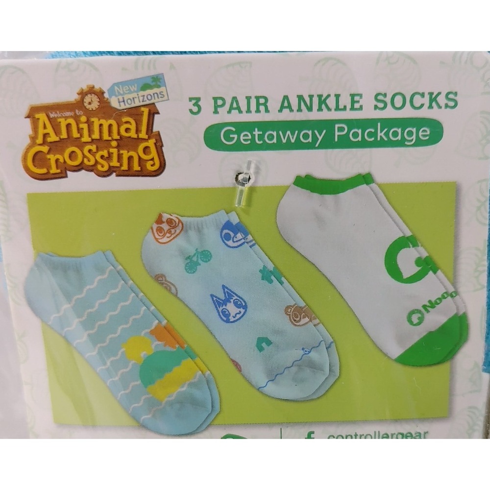 Animal Crossing New Horizons 3 Pair Ankle Socks Shoe Size Women 5-10 - Picture 3 of 4